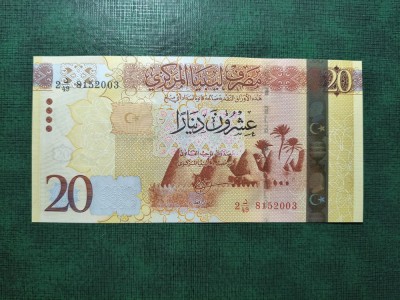LIBIA 20 DINARI UNC foto