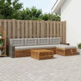 vidaXL Set de canapele de exterior 6 pcs Natural și gri deschis 3383279