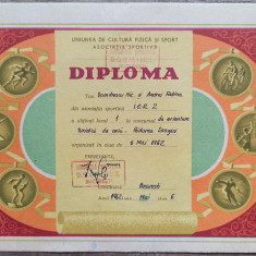 Diploma locul 1 orientare turistica de casa, Padurea Snagov// Bucuresti, 1959