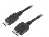 Cablu USB 3.0 Micro B la USB C 1m Negru, Akyga