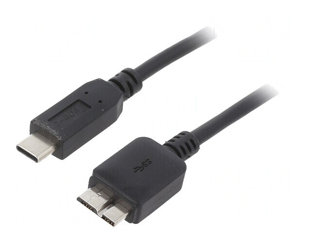 Cablu USB 3.0 Micro B la USB C 1m Negru