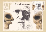 FILATELIE TEMATICA - CARTE POSTALA ANGLIA CHARLES DARWIN TEORIA EVOLUTIEI FDC