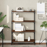 Gossi biblioteca 4 niveluri, stejar maro 80x30x120 cm, lemn prelucrat