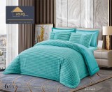 Cumpara ieftin Lenjerie pat cu pilota inclusa din catifea si blanita artificiala de iepure,cearceaf cu elastic,bleu- A1215