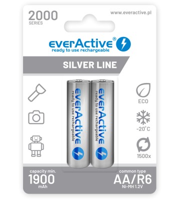 2 x baterie everActive R6/AA Ni-MH 2000 mAh Silver Line foto