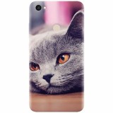 Husa silicon pentru Xiaomi Redmi Note 5A, British Shorthair Cat Yellow Eyes Portrait