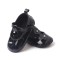 Pantofiori bebelusi, negri, lacuiti, cu floricele (Marime Disponibila: 3-6 luni