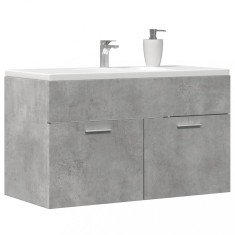 vidaXL Dulap de chiuvetă baie gri beton, 90x38,5x46 cm, lemn prelucrat 856214