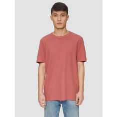 s.Oliver Tricou barbati cu decolteu la baza gatului si textura de vafe, Regular fit, Roz prafuit, S