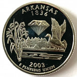 AMERICA QUARTER 1/4 DOLLAR 2003 S.PROOF,AG.900, Diamant-bijuter de stat-Arkansas, America de Nord, Argint