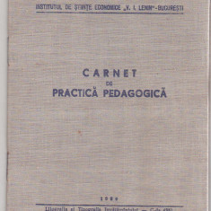 bnk div Institutul V I Lenin Bucuresti - Carnet practica pegagogica 1960