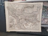 Hartă Europa Turcia 1868 Justus Perthes Gotha Gravură Color 45x37 cm Stieler's Hand-Atlas Romania Walachei Dobrogea