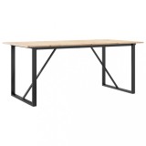 Cumpara ieftin Masa de bucatarie, cadru O, 180x90x75cm lemn masiv pin si Otel