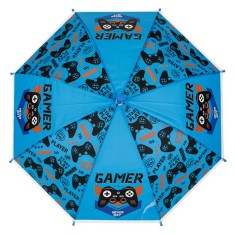 Umbrela de Ploaie Baston Automata Albastra Gamer pentru Copii 66cm Technique