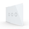Panou intrerupator triplu cu touch Livolo din sticla, standard Italian - Serie noua SmartElectro IntelligentHouse