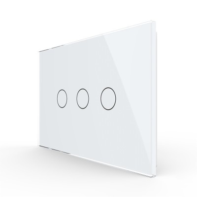 Panou intrerupator triplu cu touch Livolo din sticla, standard Italian - Serie noua SmartElectro IntelligentHouse foto