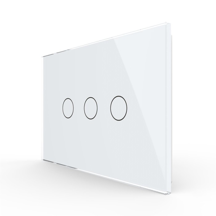 Panou intrerupator triplu cu touch Livolo din sticla, standard Italian - Serie noua SmartElectro IntelligentHouse