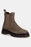 Gant botine din piele &icirc;ntoarsă Aligrey culoarea bej, cu platforma, 31553157