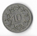 Moneda 10 rappen 1880 - Elvetia, Europa, Cupru-Nichel