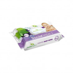 Dr. Wipes Servetele umede pentru ingrijirea copiilor GRAPES cu capac, 60 bucati