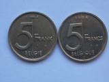 LOT 2 MONEDE -5 FRANK/FRANCS 1994 BELGIA, Europa