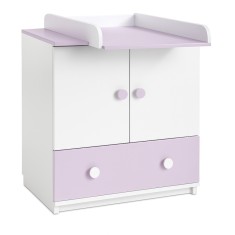 Set mobilier camera bebe MyKids HAPPY cu patut, comoda si saltea cocos