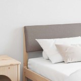 VidaXL Tăblie tapițată Gri taupe 180 cm Lemn de pin masiv 879107