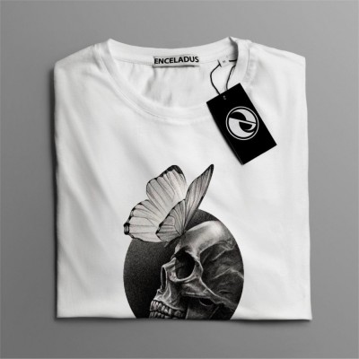 Tricou casual din bumbac 100% de barbati marimea L Butterfly effect foto