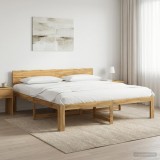 Cumpara ieftin Cadru de pat dublu cu spatar ROSTOCK Alb 200 x 200 cm