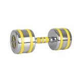 Gantera Cromata inSPORTline Yellsteel 12 kg, Fitness, Antrenament, Maner Ergonomic, Anti-Alunecare, Rezistenta la Transpiratie, Galbena