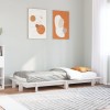 VidaXL Cadru pat fără saltea, alb, 90x190 cm, lemn masiv de pin