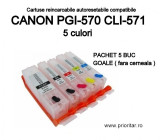 Cartuse reincarcabile pt CANON PGI570 CLI571 autoresetabile PGI-570 CLI-571...