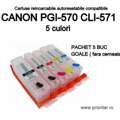 Cartuse reincarcabile pt CANON PGI570 CLI571 autoresetabile PGI-570 CLI-571