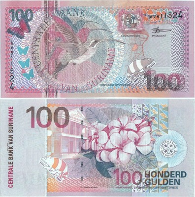 2000 ( 1 I ) , 100 gulden ( P-149 ) - Surinam - stare aUNC foto