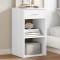 Gossi noptiere, 2 buc., alb, 35x34x65 cm, lemn compozit