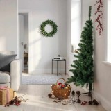 vidaXL Jumătate pom Crăciun artificial cu suport, verde, 150 cm, PVC 321031