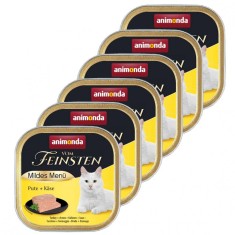 Pateu Animonda Vom Feinsten Cats - curcan + cascaval 6 x 100g foto