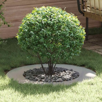 vidaXL Inel plat pentru copac Argintiu &amp;Oslash;50 / 80 cm Oțel galvanizat 873700 foto