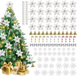 Set de 120 decoratiuni pentru bradul de Craciun LIROPAU, argintiu/auriu, plastic