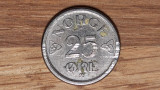 Norvegia - moneda de colectie - 25 ore 1957 - frumoasa !, Europa