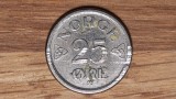 Norvegia - moneda de colectie - 25 ore 1957 - frumoasa !