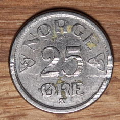 Norvegia - moneda de colectie - 25 ore 1957 - frumoasa !