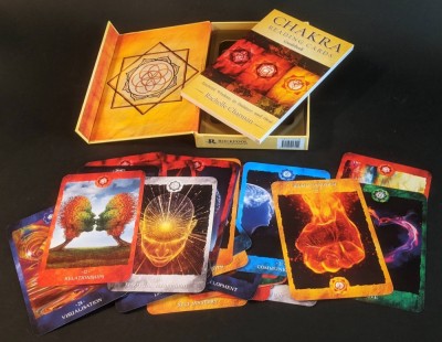 rare Carti ORACOL de citit CHAKRE Intelepciunea antica pt Echilibru si Sanatate SET COMPLET 36 carti de joc / ghicit +CARTE interpretare Limba Engleza foto