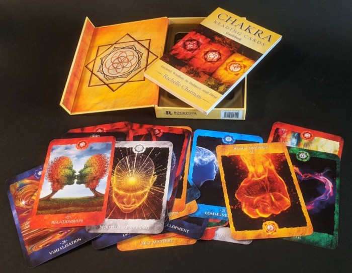 rare Carti ORACOL de citit CHAKRE Intelepciunea antica pt Echilibru si Sanatate SET COMPLET 36 carti de joc / ghicit +CARTE interpretare Limba Engleza