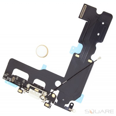 Flex Incarcare iPhone 7 Plus, New Solution Charging Dock Flex Cable with Home Button Return, Gold foto