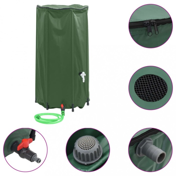 Rezervor de apa cu robinet, pliabil, 100 L, PVC