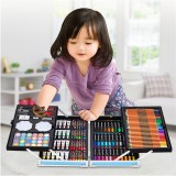 Set 145 piese pentru pictura, pentru copii sau adulti, pixuri de colorat, creioane colorate si vopsele de pictura, cu geanta de transport albastra, mo, AVEX