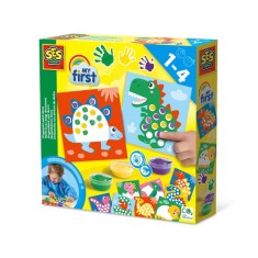 Set pictura cu degetele, 10 planse cu dinozauri, 3 culori acuarele, +12 luni