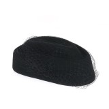 Palarie eleganta neagra cu plasa fina