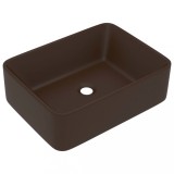 Chiuveta de baie lux, maro deschis mat, 41x30x12 cm, ceramica